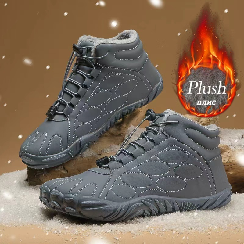 Image of Men's Lined High- Boots Designed For Cold Outdoor . The Plush Lining Feet Warm, While -slip Outsole Grips Icy Terrain. Snow, Perfect For Hiking, Camping, And Work Sites