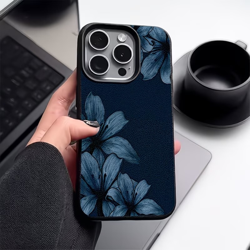 Image of Phone Case: Elegant Floral Pattern Texture Drop-proof Case, Fits Iphone 11 12 13 17 Pro Max. Soft Bumper With Large Lens Cutout, Raised Edges, Anti-slip Grip. A Gift For Family, &