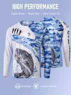 gear camiseta de pesca de rendimiento transpirable rápido camuflaje con cuello de raglan ropa de pesca
