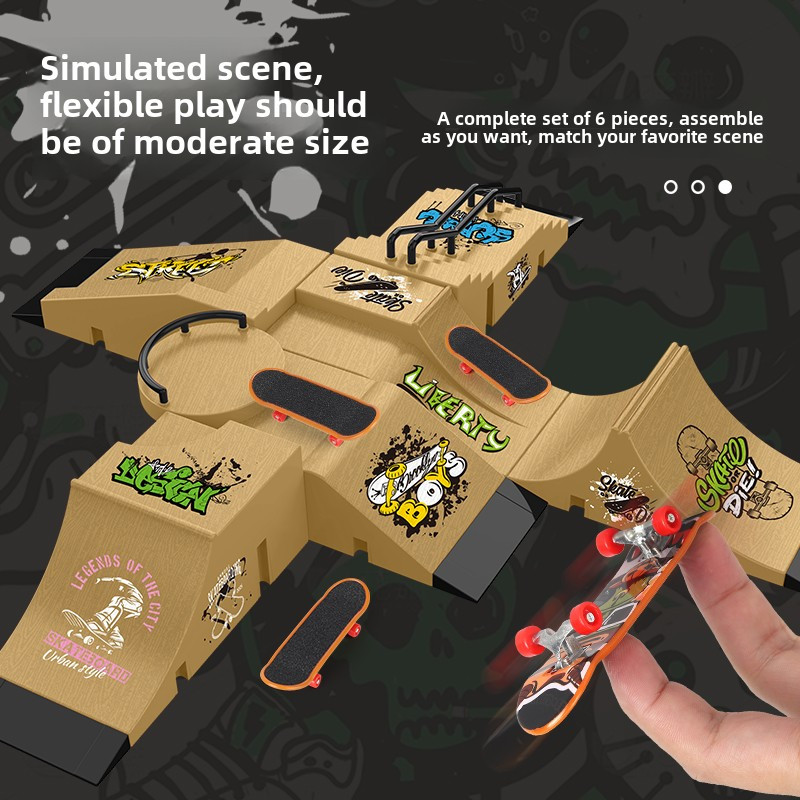 Aolieh Finger Skateboard – Set Avec Rampe Et Accessoires – Skatepark DIY – Dès 9 Ans