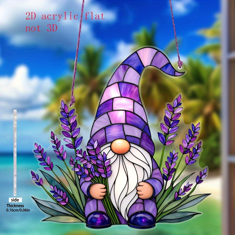 Image of 2d Flat, Acrylic Sun , Window Hanging Decoration, Wall Decoration. Purple Theme, Lavender, Summer Home Decor, Suitable For Windows, Gardens, And Porch Decorations. A Romantic Gift For A , 2d Flat