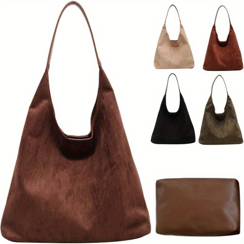 

Brown Suede Bags For Women 2024 New Brown Suede Tote Bag For Women Suede Hobo Bag Brown Suede Purse Bag