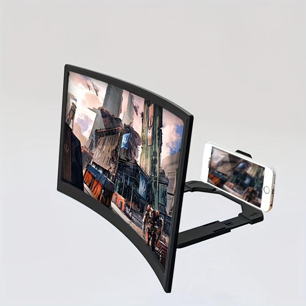 

12-inch Curved Phone Screen Amplifier - 1:1 Magnification, And Carry