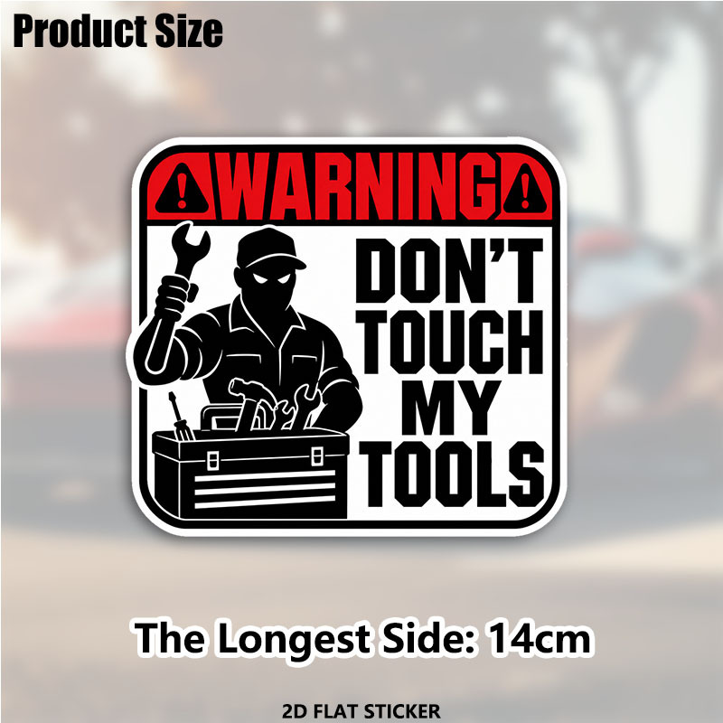 TEMU 1pc 5.5-inch " " Warning Vinyl Sticker, Waterproof Pvc Decal, Suitable For Cars, Trucks, Laptops, Water Bottles, A Great Gift For Mechanics,