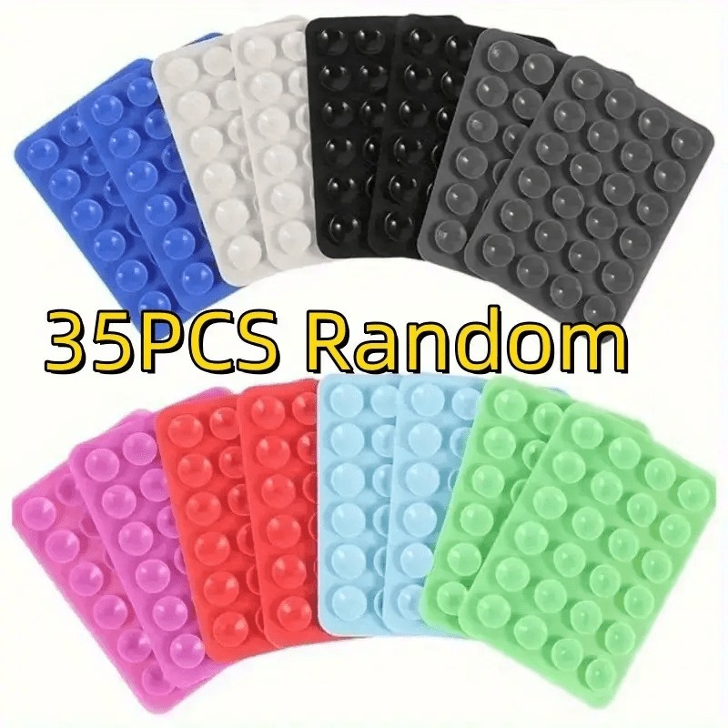 E-shop 35 Stück Zufällige Silikon Handy Saugnapf Ständer - Abziehbare Kleberückseite - Geeignet für den täglichen Lebensstil