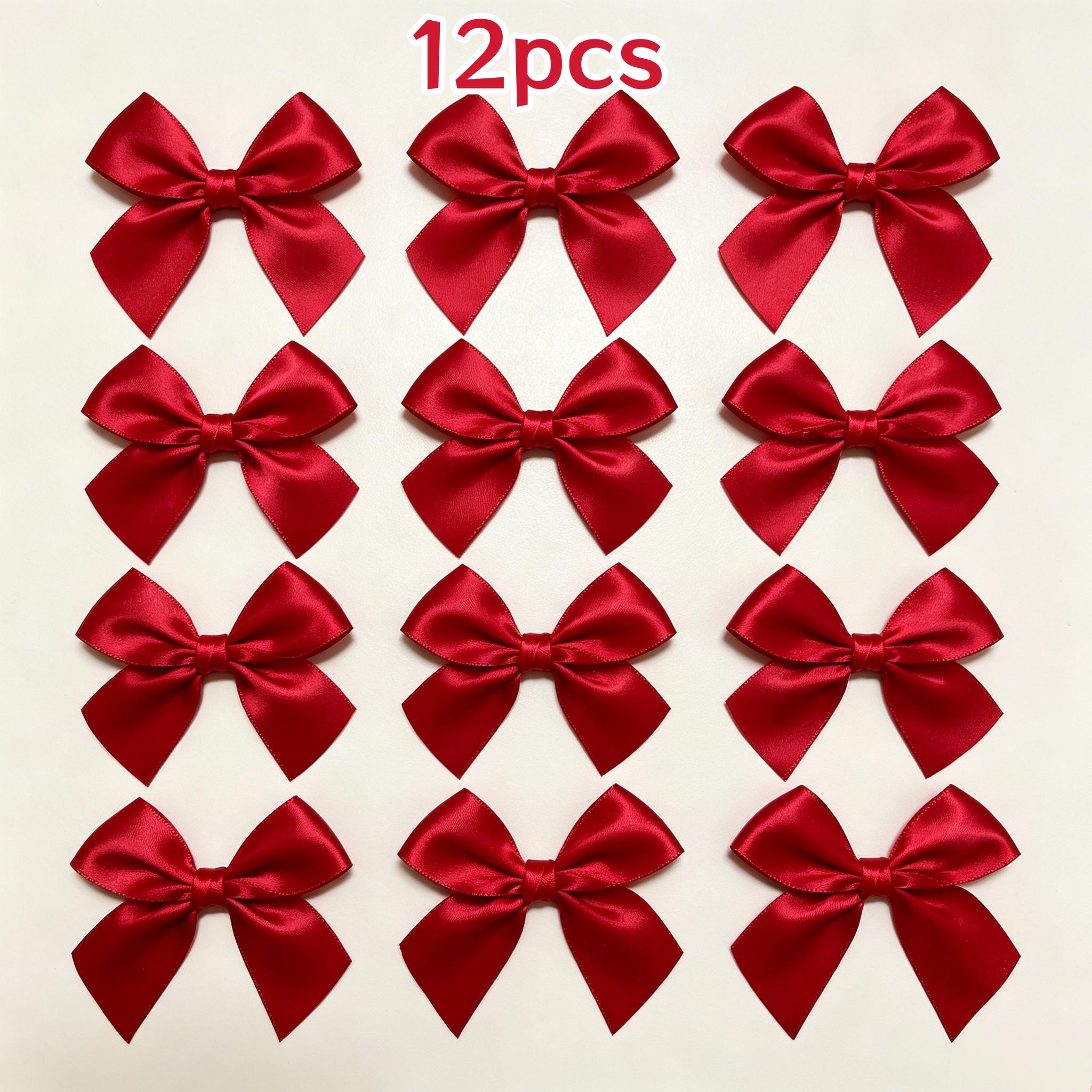 TEMU 12 piezas de de cinta de raso rojo para envolver regalos - Tamaño grande 10 cm/3.94 in. Hermoso embalaje circular para regalos, adecuado para