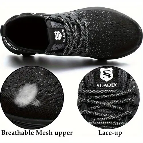 womens steel toe safety work sneakers lightweight puncture proof cushioned with breathable mesh lace for all day wear steel toe shoes