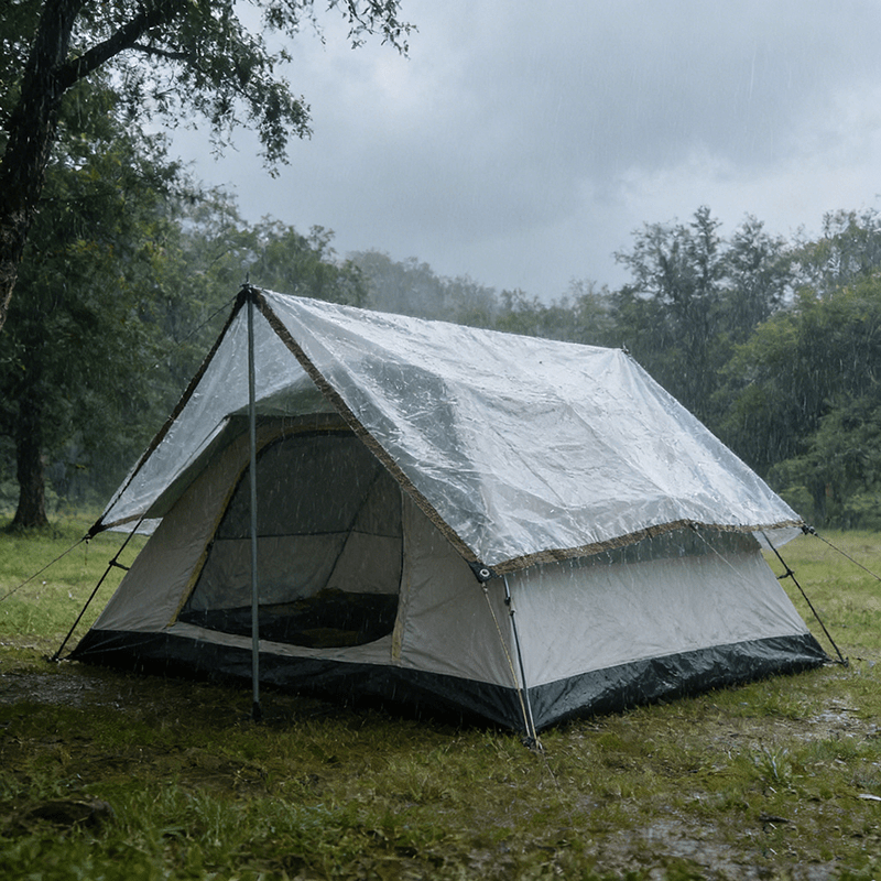 TEMU 1pc Pe Waterproof Rainproof Tarp For Rvs, Fits Awning Extensions, Blocks In Autumn And Winter, Used As A Vehicle Side Awning, Suitable For ,