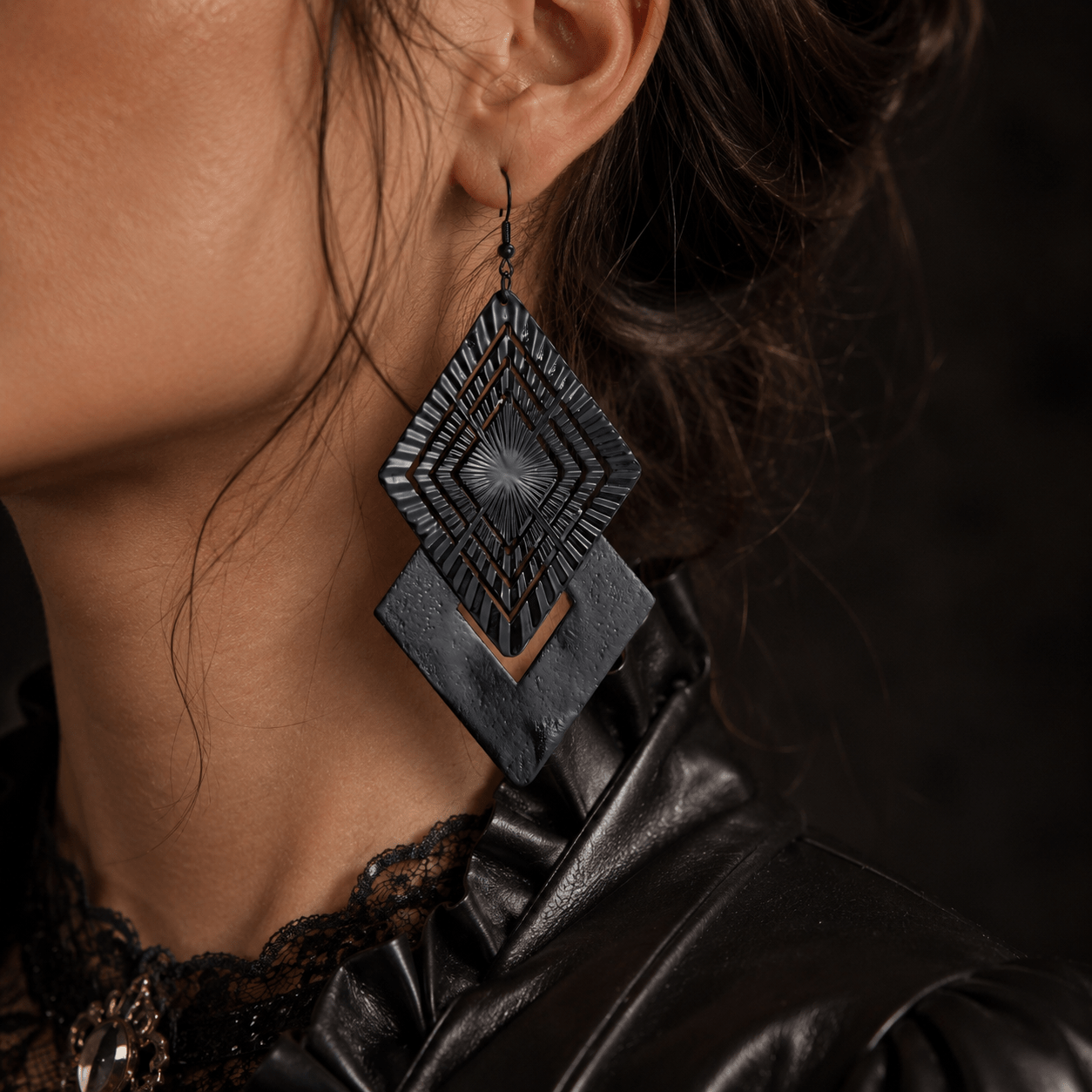 TEMU 1 Paire de Boucles d'Oreilles Pendantes pour Homme, Style Bohème, Élément Géométrique , pour Tenue Quotidienne, Vacances et Soirée, Style