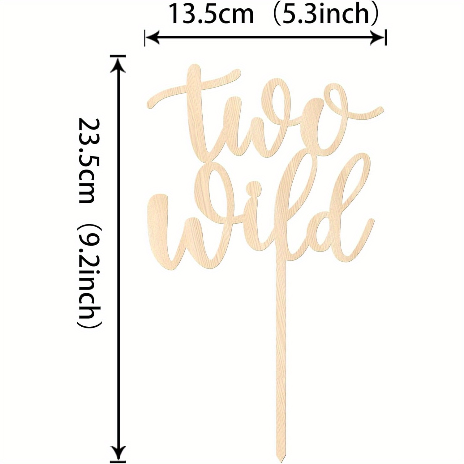 Image of 1pc Wood Wild 1 Or 2 Wild Cake Topper - Baby Shower Birthday Cake Decorating Supplies - Wooden Cake Toppers