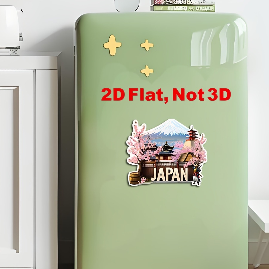 TEMU 2d Flat Acrylic Japan Fridge Magnet - Cherry Pagoda And Scenery - Acrylic Kitchen/office Decoration - Japanese Travel Souvenir Gift With "japan"