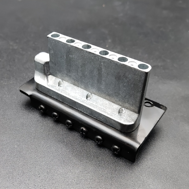 1 Set Alloy 6-String Flat Saddle Single Tremolo Bridge System for Electric Guitar, Including Bridge Plate, Tailpiece, and Installation Accessories- Silvery/Golden/Black, Guitar Hardware