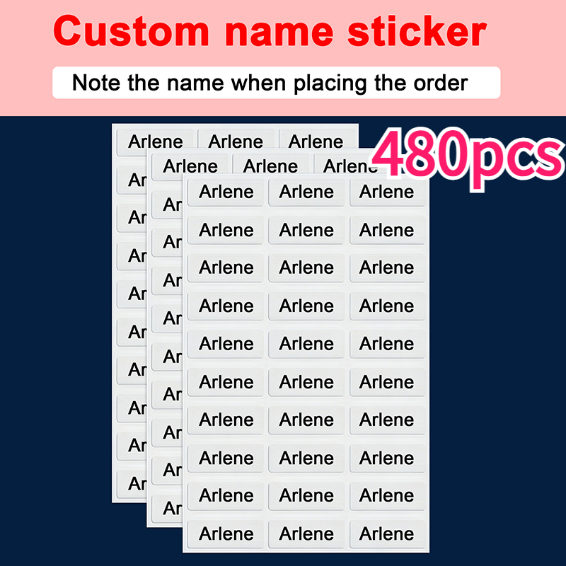 TEMU Autocollants Personnalisés Transparents avec Nom 90/150/480/600pcs, Étiquettes de Papeterie Personnalisées avec Numéro pour Bouteille d'Eau,