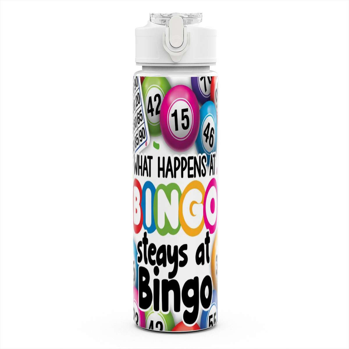 TEMU 1pc Bingo 750ml Durable Lightweight Straw Water Bottle, Cute Printed, Reusable Travel Running Cup - Ideal Gift For Graduation Season, Summer,