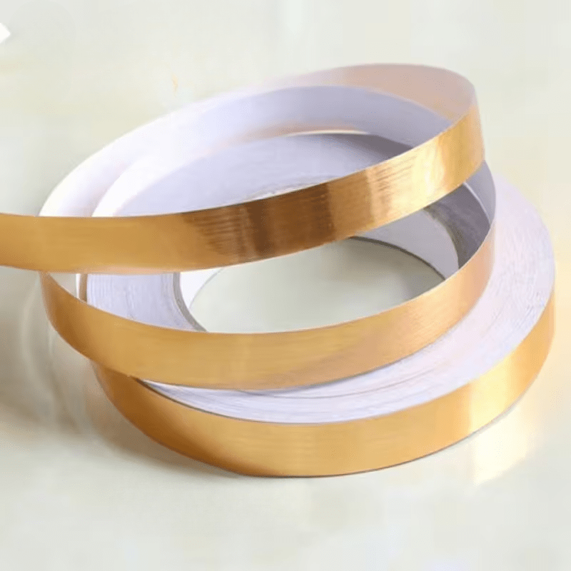 TEMU 2 Rolls Self-adhesive Waterproof Floor & Wall Seam Tape Suitable For Tile, Vinyl, Laminate - Golden Frosted/brushed Plastic Sealant Strip, &