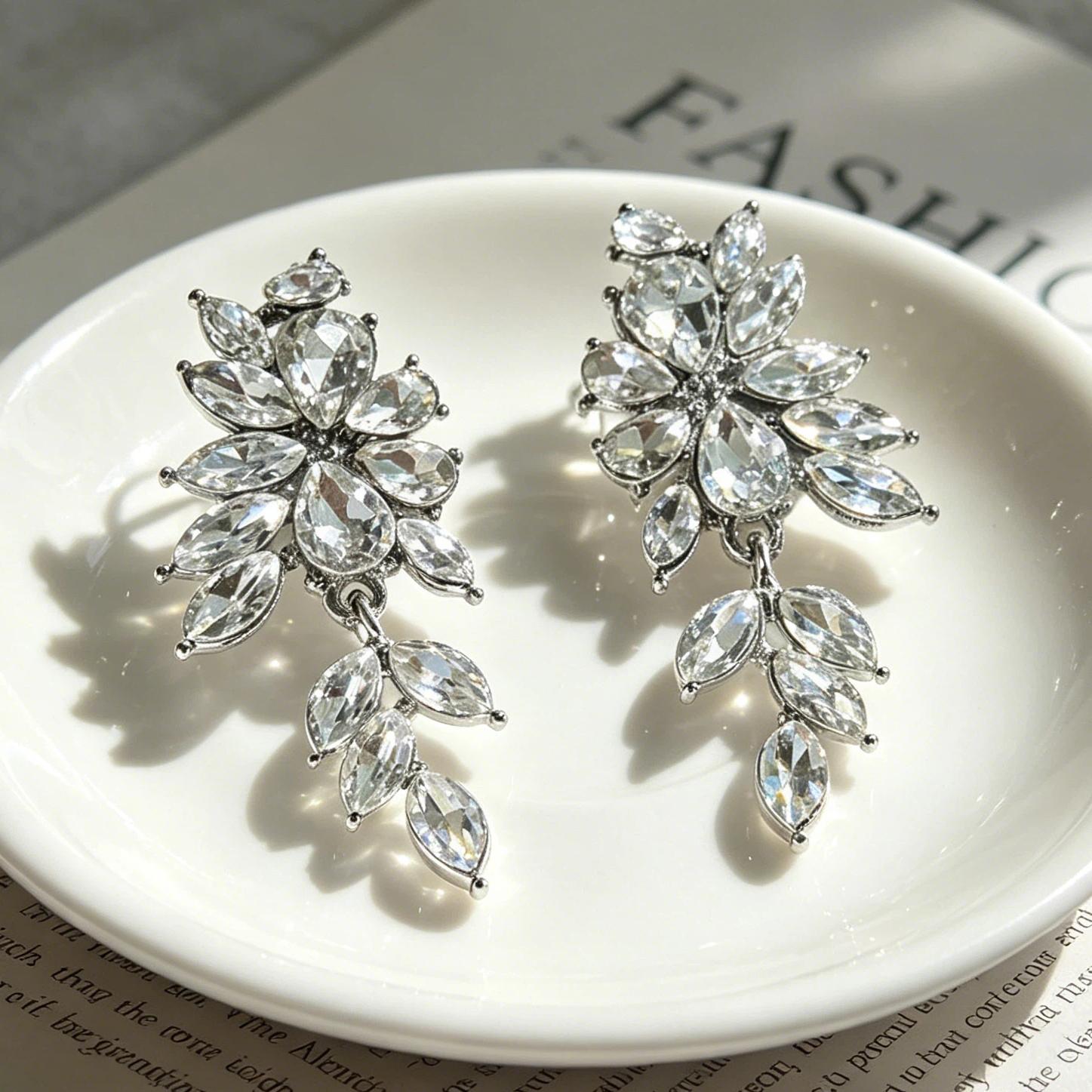 TEMU 1 Pair French Banquet Style Earrings, Suitable For Women's Banquets, Weddings, Casual Vacation, And Daily Wear