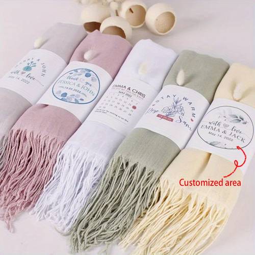 1set personalized handmade textile shawl shawl wedding scarf bridesmaid shawl plush scarf wedding shawl birthday gift gift for mother girlfriend graduation season gift holiday and party favors anniversary gifts