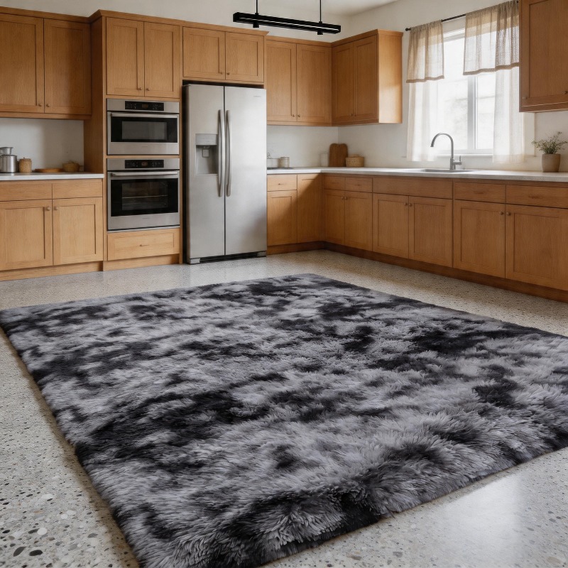 Image of Kitchen Rugs Mats 10x14ft Dark Long Pile Kitchen Rug, Machine Washable Non-slip, Suitable For Kitchen, Living Room, Bedroom, Holiday, Great Gift