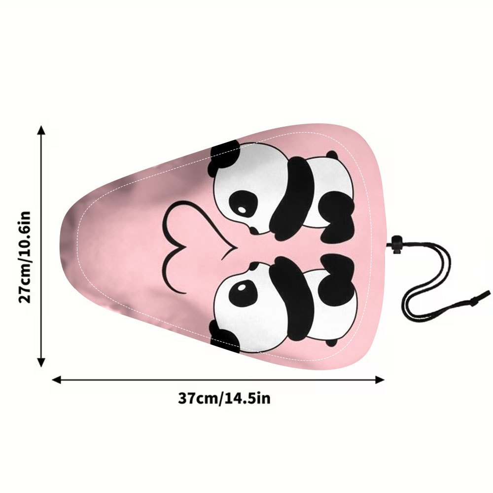 TEMU 1pc Of Cute Cartoon Panda Heart Print Bicycle Seat Cover, Adjustable Design, Suitable For Outdoor Mountain , Featuring A Durable Structure And
