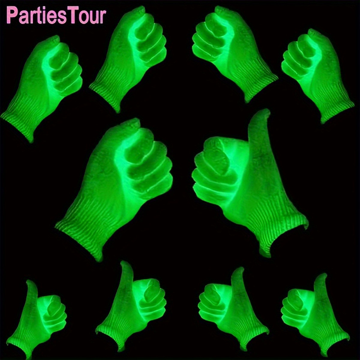 

6 Pairs/12 Pairs Fluorescent Green Gloves - Disposable Fashion Neon Party Props, Popular Theme Stage Performance Accessories, Party Decoration Novelty Gifts