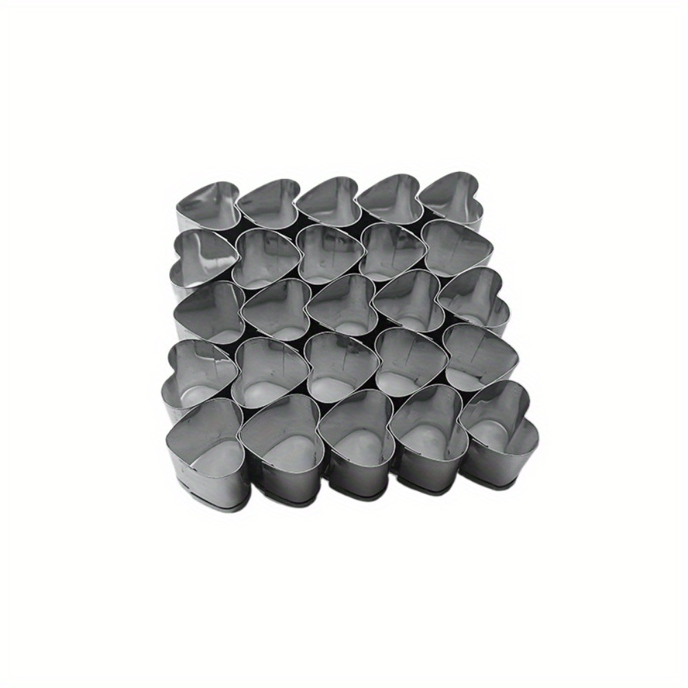 1 Set Of Mini 25pcs Heart-shaped Stainless Steel Cookie Cutter, Household Baking Tool, Holiday Handmade Cookie Dessert Making, Fruit Cutter, Vegetable Cutter