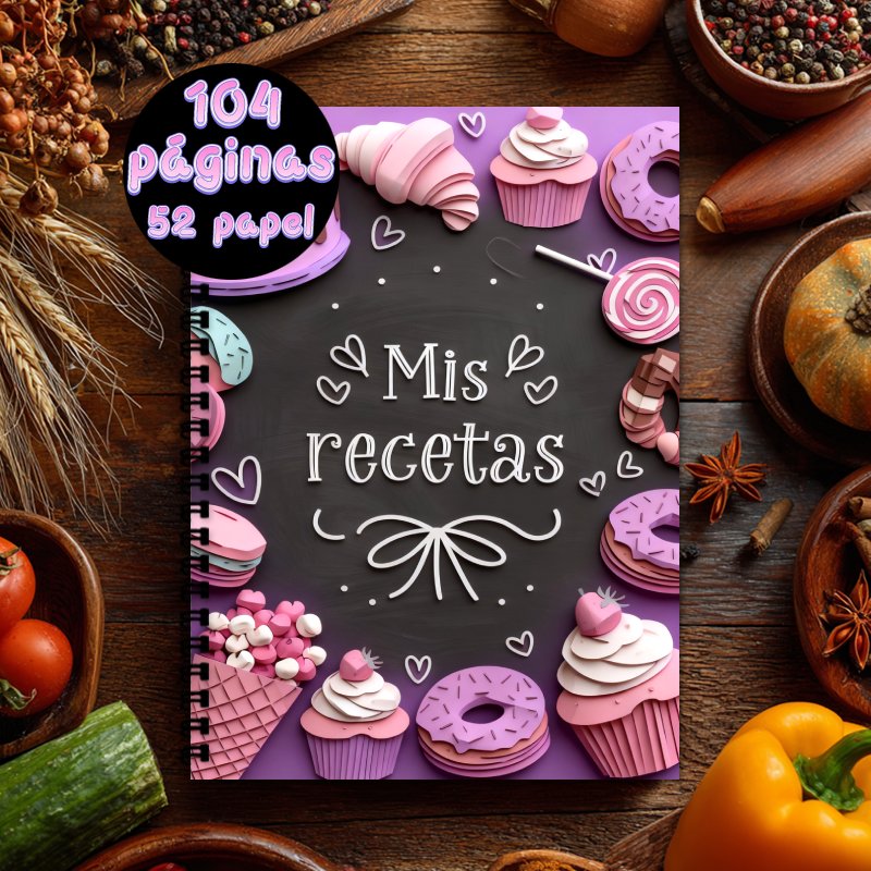 TEMU 1pc Cuaderno de Recetas Español de X 14.5Cm con y Encuadernación en , Colección de Recetas Unisex Capacidad para 100 Recetas, Diario de Recetas