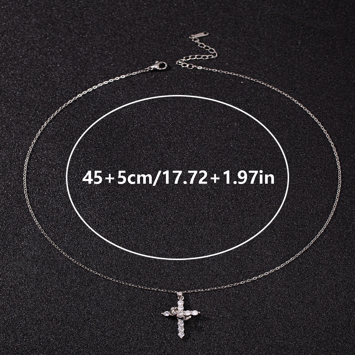 Light Luxury Crown and Cross Copper Pendant Necklace