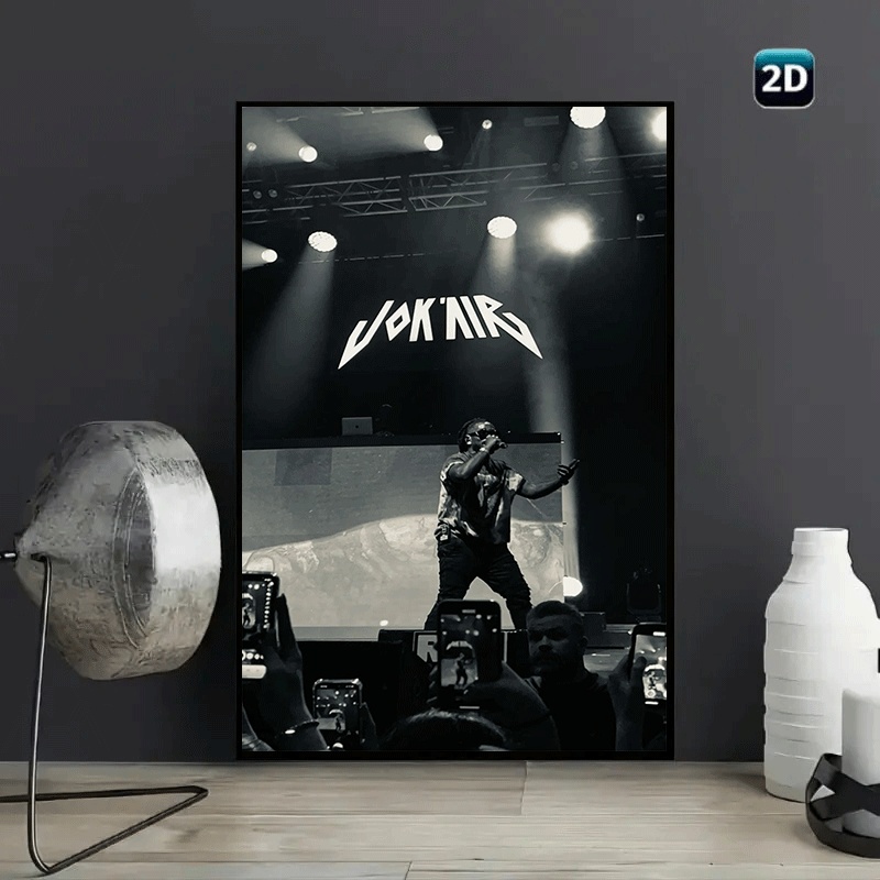 TEMU Affiche cadre 2D à plat sur le thème du rap - Art mural rétro hip-hop rap adapté pour chambre, salon, décoration - Décoration de studio de
