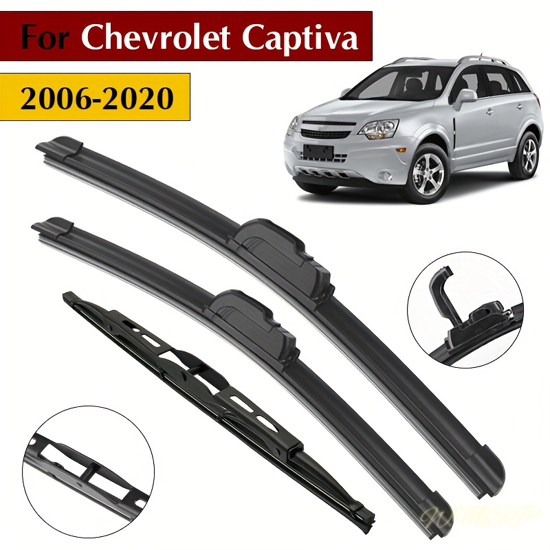 TEMU For 2006-2020 24"+16"+12" Front& Rear Windshield Wiper Blades Replacement Set, Automotive Wiper Kit(3pcs)