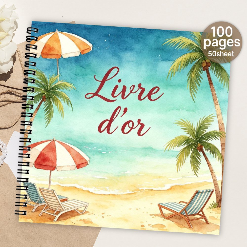 TEMU 'or 1 pièce, ' pour invités à pages vierges sur le thème de la plage aquarelle, cadeau significatif et album souvenir pour et , convient pour