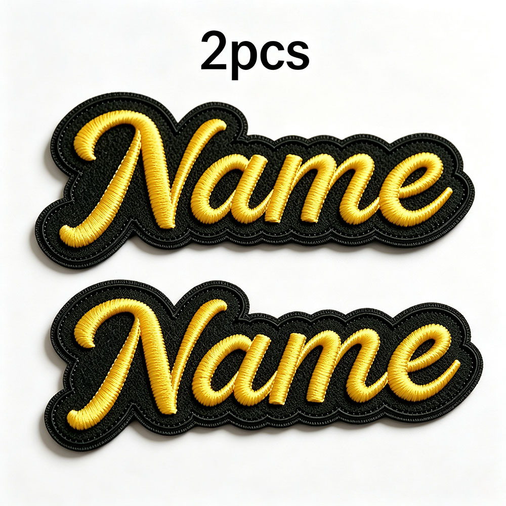 TEMU 2pcs Available In 11 Colors, Customizable Name Embroidery Patch, Iron-on Style Three-dimensional Embroidered Name Patch, Bag Decoration Patch.