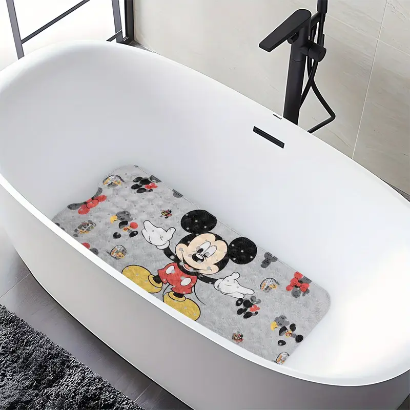 1pc non slip bath mat extra long shower 15 7x39 3in with anti slip backing drainage hole suction cups footprints bathroom decor for machine washable pvc floor mat bathroom decor and accessories to clean design durable material Product details 8