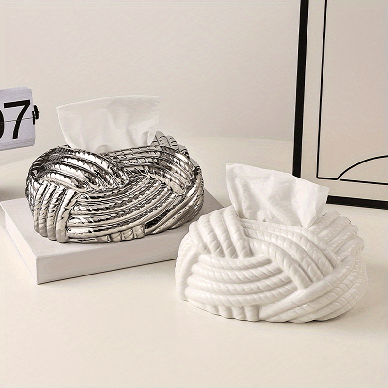 1pc elegant ceramic tissue box holder - modern   decor with  , bathroom vanity organizer, living room, bedroom, dining table decoration - housewarming gift for home, office, or hotel - durable ceramic construction, decorative storage solution, bedroom accessory, contemporary design,    , stylish organizer, interior designers,  , minimalist organizer, premium  , napkin dispenser,   Product details 3
