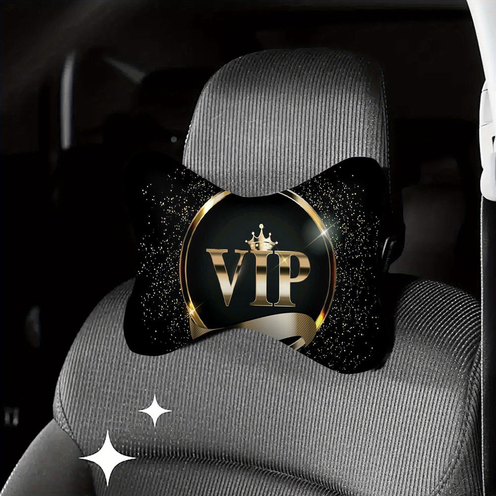 TEMU 1pc, Printed Car Headrest, Neck And Lumbar Support Pillow, Soft Comfortable Fluffy, Use, Suitable For Long Distance Driving Fatigue Relief, Car
