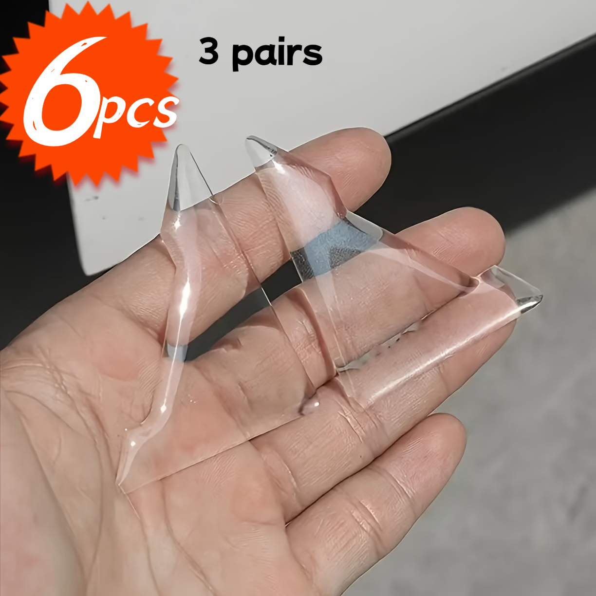 TEMU 6s (3 Pairs) Universal Silicone Car Door Anti-collision Strip Set Transparent Car Door Corner Protector Car Anti-scratch Anti-collision Strip