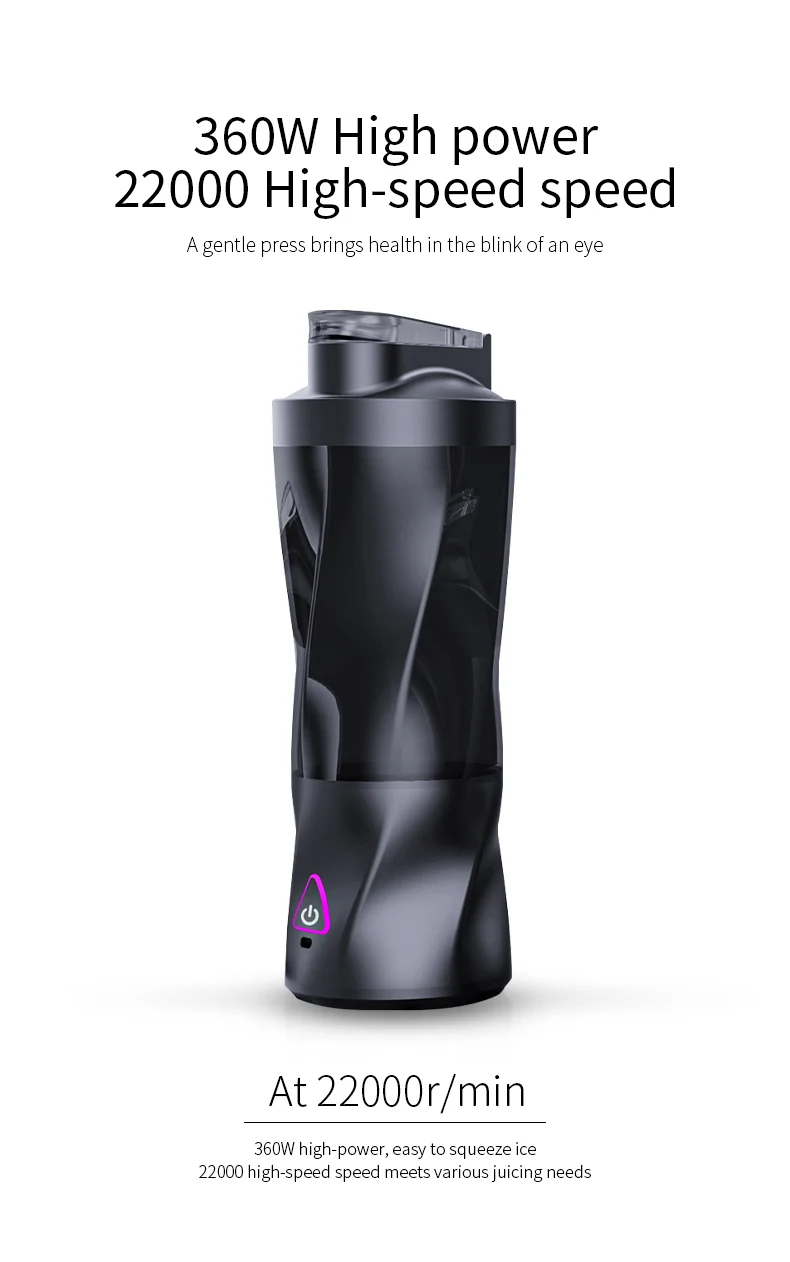 Portable Electric Juicer | 700ML Multifunctional USB Rechargeable Shake and Smoothie Mixer with Outdoor Mixing Cup, Stainless Steel Blades, Lithium Battery-18650 Series