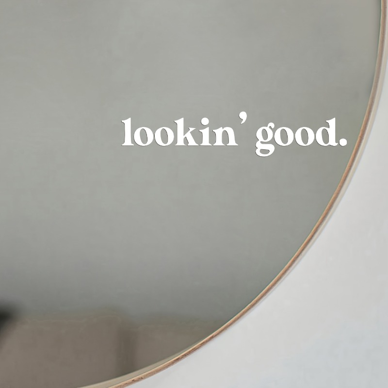 Stickers Only, , Motivational Text Phrases For Dressing Mirror, Makeup Mirror, Bathroom Mirror Decoration Stickers, Car Decoration Stickers