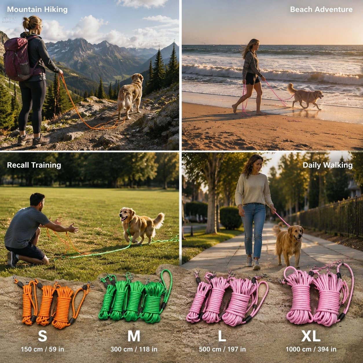 Heavy-Duty Dog Training Leash, Weather-Resistant Nylon