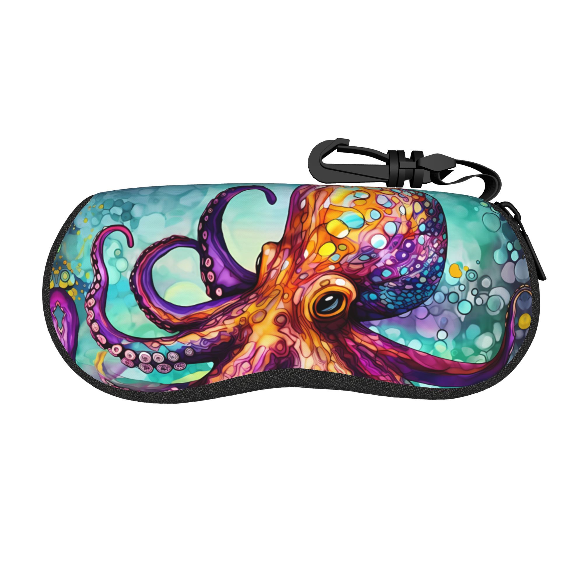 BIIHUDU Octopus Contact Lens Case - Soft Shell Protective Storage Box with Vibrant Octopus Design, Durable & Portable for Daily Use, Travel, or Gift Giving, Octopus Decor, Travel Accessory, Playful Design, Secure Closure, Stylish Accessory, Highquality Material, Fashion Lovers, Fashion Enthusiasts, Fashion Accessory