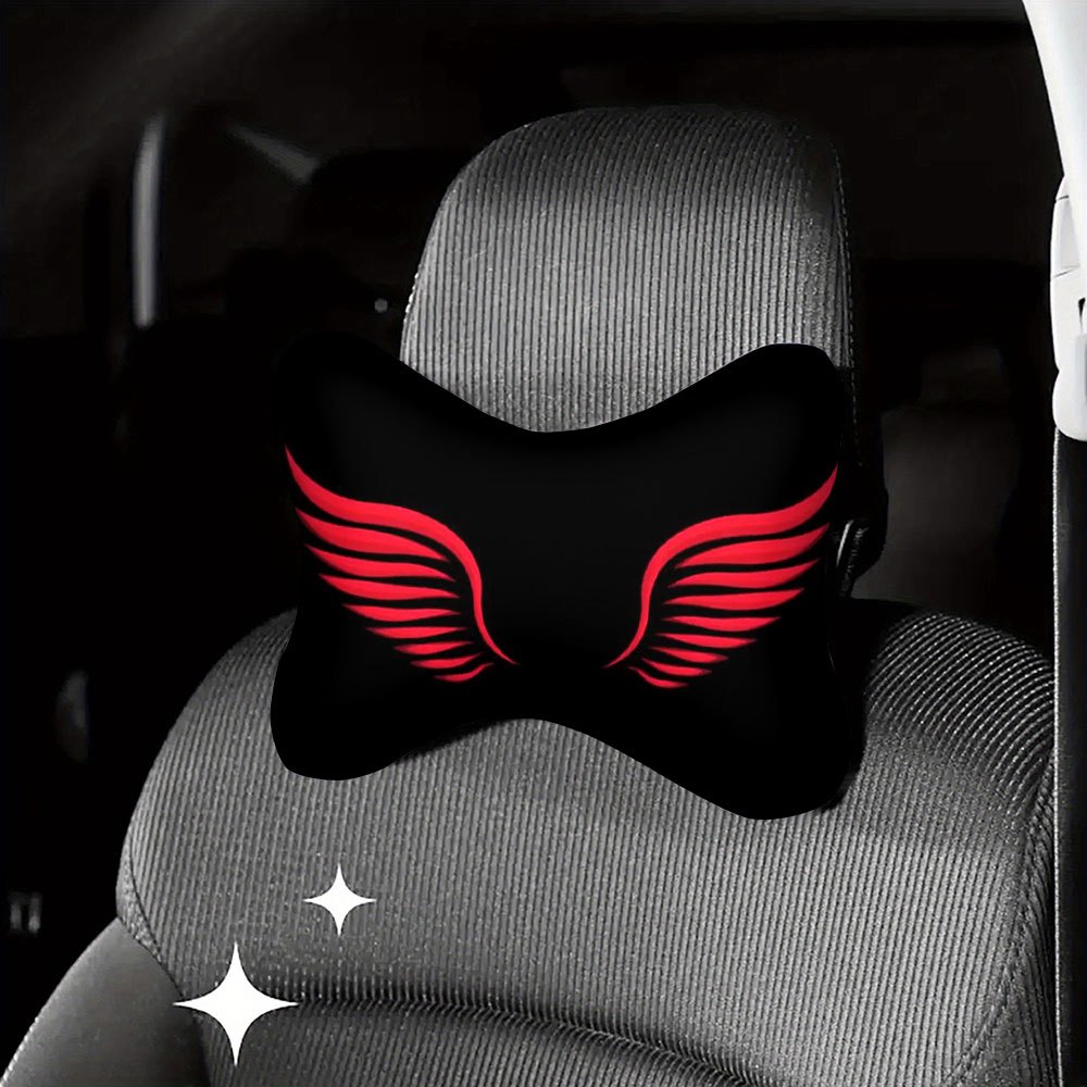 TEMU 1pc, Cool Blazing Printed Car Headrest, Neck Pillow And Lumbar Support Cushion, Soft And Fluffy, Fit The Cervical Spine, , Suitable For Long