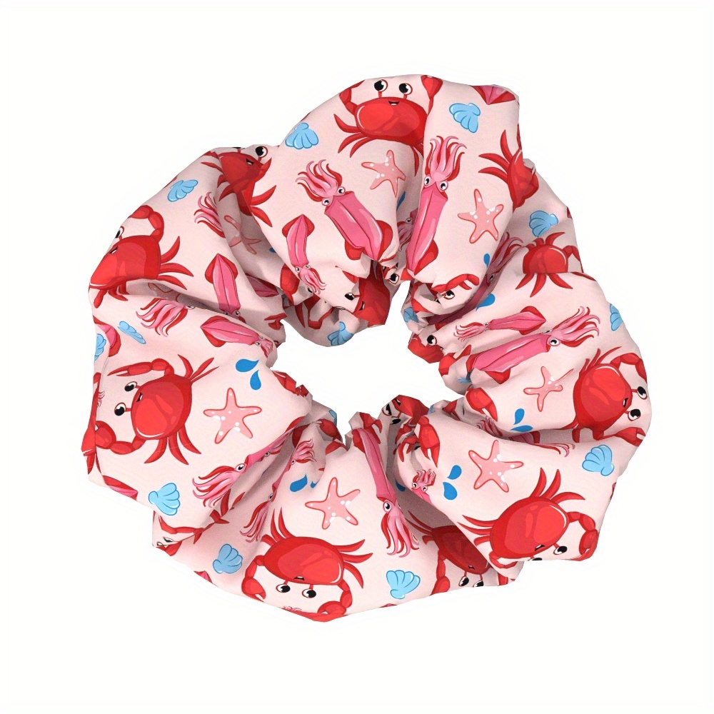 1pc Crab Animal Large Hair Tie, Women's Fabric Hair Rope, Hair Accessory, Hair Tie, Hair Ornament, Gift