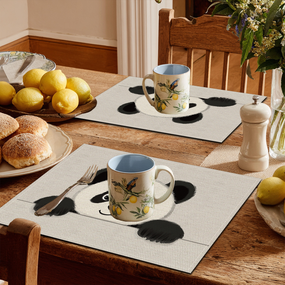 Cute Panda Patterned Placemats For Festive Dining Table Decor_voghion.com