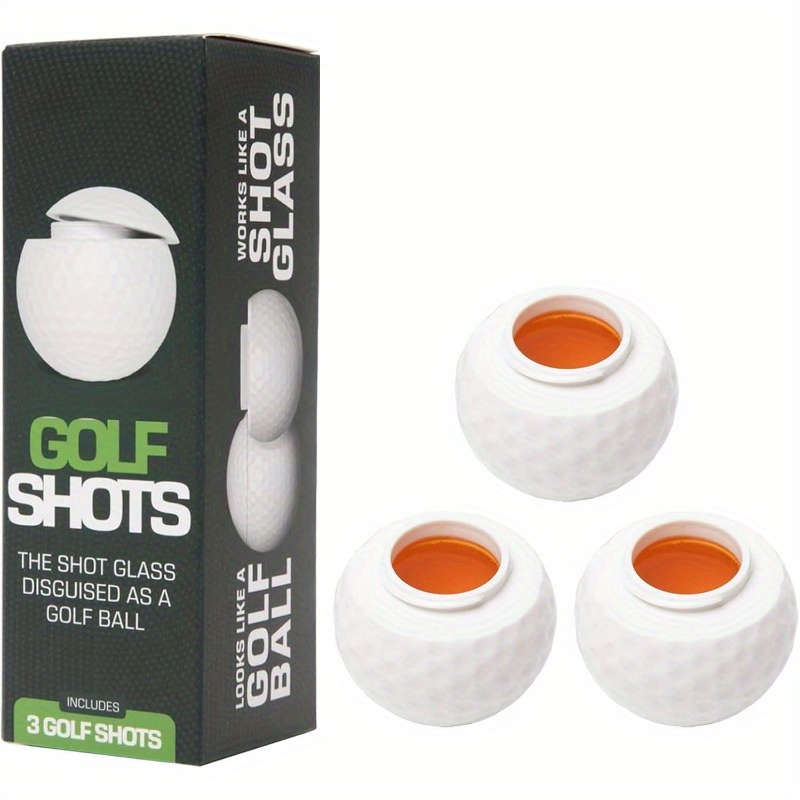 TEMU 3pcs 1.5oz Golf Ball Shaped Shot Glass Golf Ball Shot Glass Novelty Golf Ball Shot Glasses With Lid Outdoor Glass