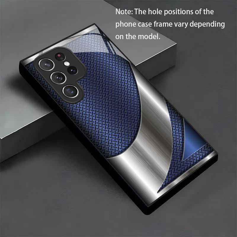 Image of Phone Case - For Iphone 13-17 Series And Galaxy S25/s24/s23/s22/s21 Ultra/plus Phone Case - Metallic Tempered Glass, Premium Elegant Design