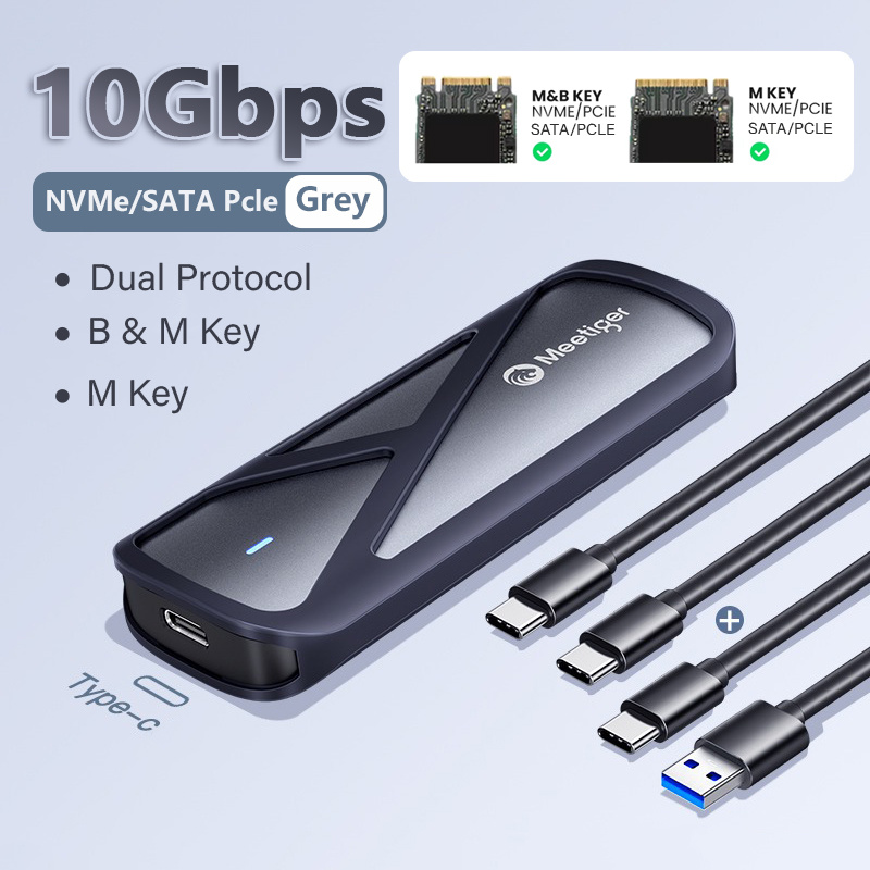  m 2 nvme sata ssd enclosure adapter 10  usb a male to sata male converter supports   m keys fits 2230 2242 2260 2280 solid state drives durable abs material