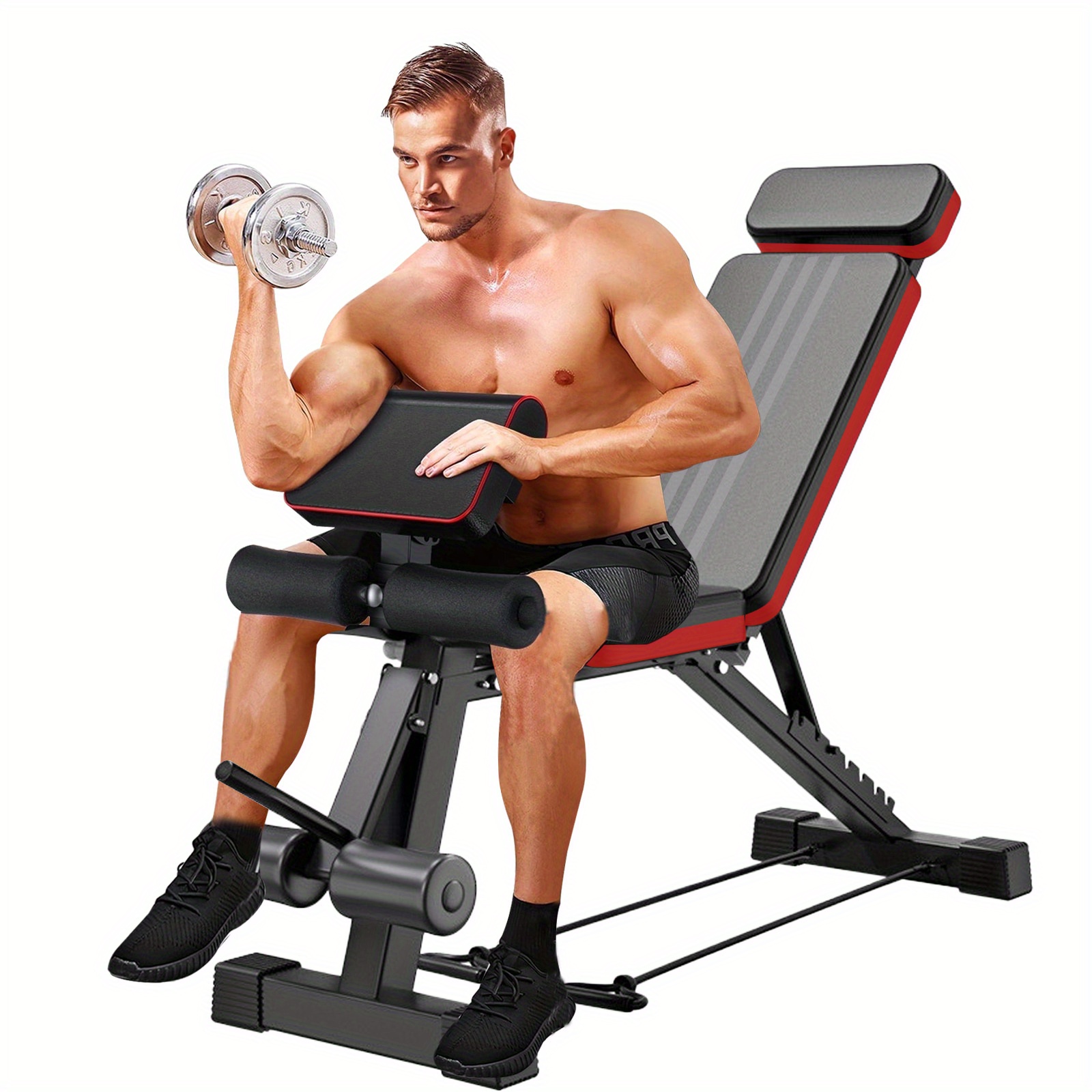 7-position Adjustable Weight Bench - Weight Bench Press For Full Training - Foldable, Extended Headrest, Leg Extension, 770 Lbs Capacity For Home Gym Workout