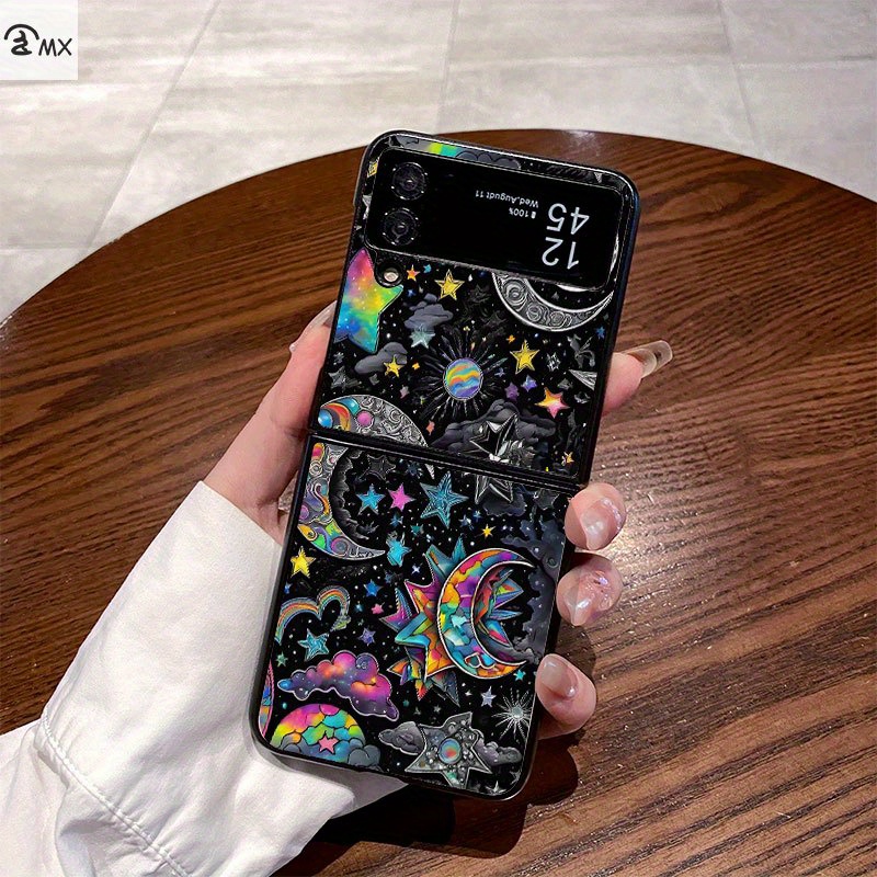 TEMU Phone Case - Colorful Stars And Moon Suitable For , Z Flip4, W23 Flip, Z Flip5, W24 Flip, , Z Fold2, W21, Z Fold3, W22, Z Fold4, W23, , W24