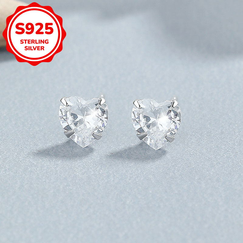 3pc Women's Love Heart Stud Earrings Set