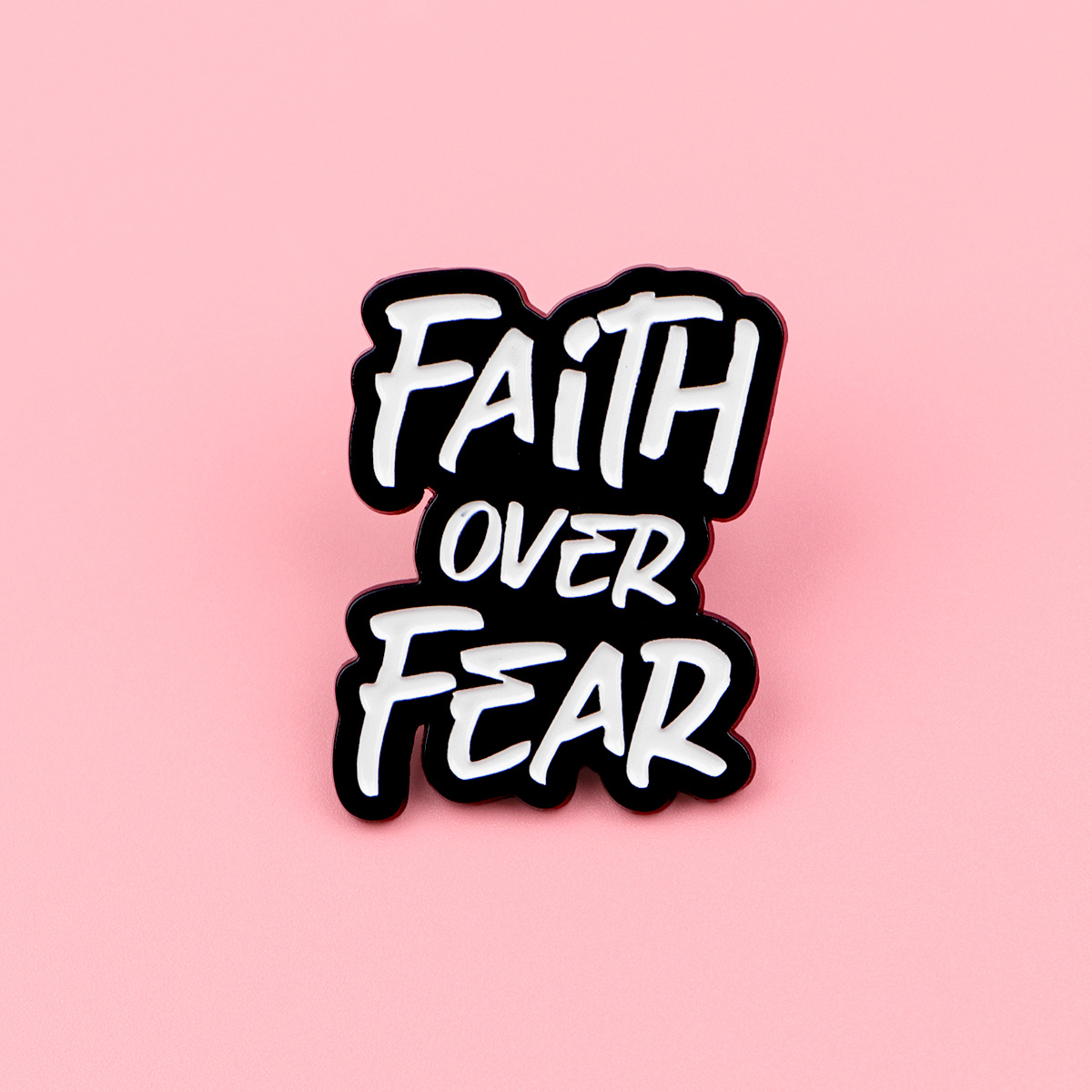Faith Over Fear" Cartoon Lapel Pins Enamel Pin For Backpacks Briefcase Badges Brooch For Clothes Accessories Fashion Gifts 1pc