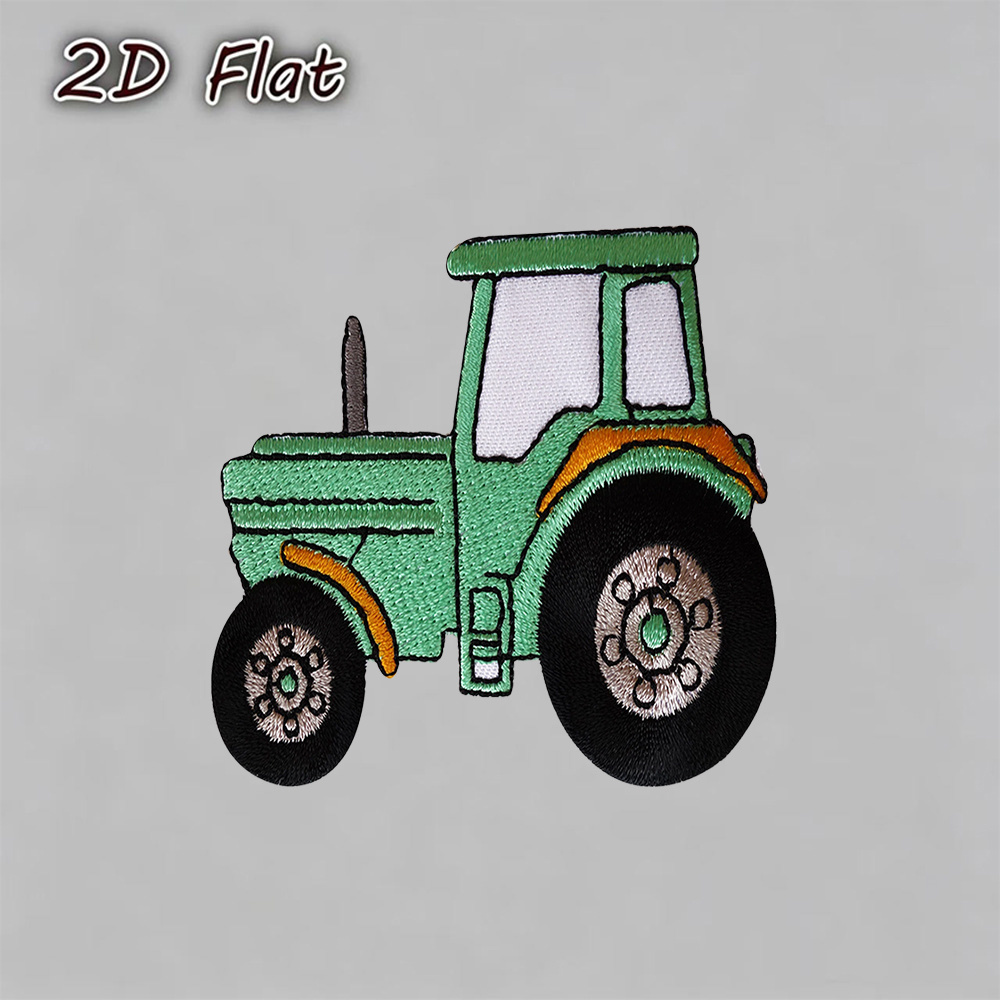 TEMU Cartoon Farm Tractor Iron On Sew On Embroidered Patch For Clothing Backpacks Jackets Jeans Fun Agricultural Vehicle Applique Patch For Garment